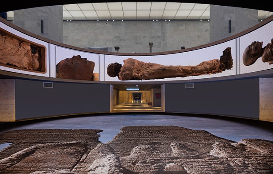 Giza Pyramids and National Museum of Civilizations