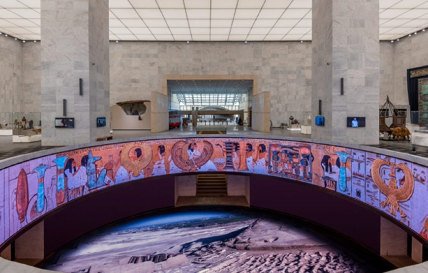 Giza Pyramids and National Museum of Civilizations