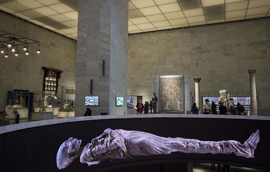 Giza Pyramids and National Museum of Civilizations